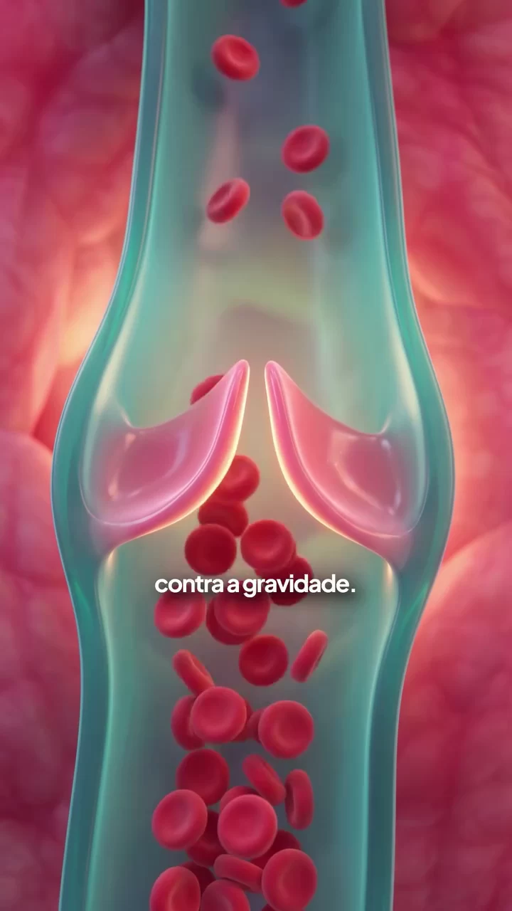 Detalhe ilustrativo de uma válvula dentro da veia.